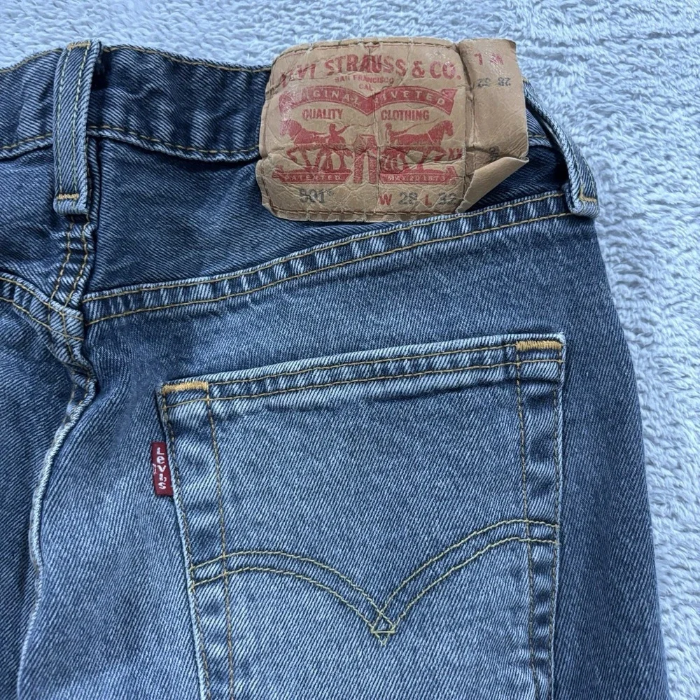 Levi's 501 Jeans Men's 28x32 Rigid Button Fly Original Straight Blue Denim Pants